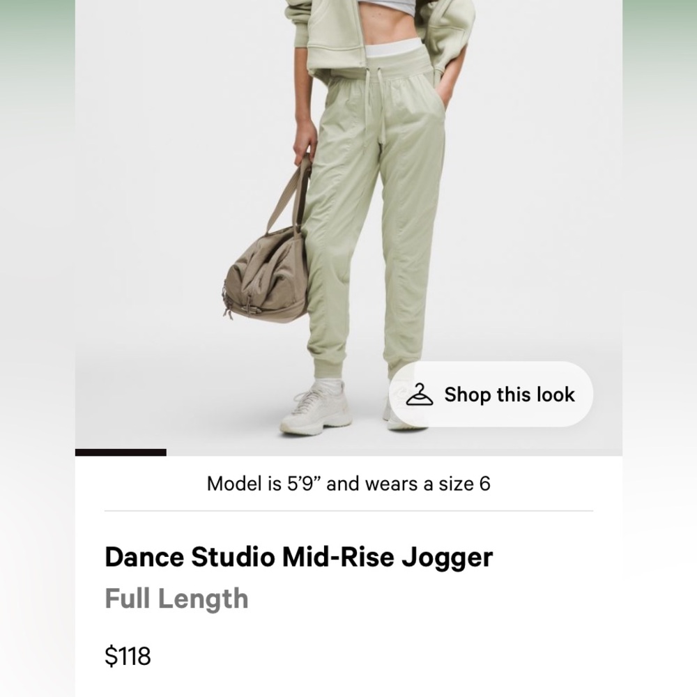 Lululemon Dance Studio Jogger, Full Length - size 2, Palm Court
